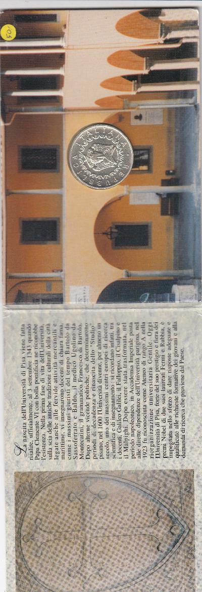 Beschrijving: 5.000 Lire UNIVERSITY PISA ORIGIN.PACKACE